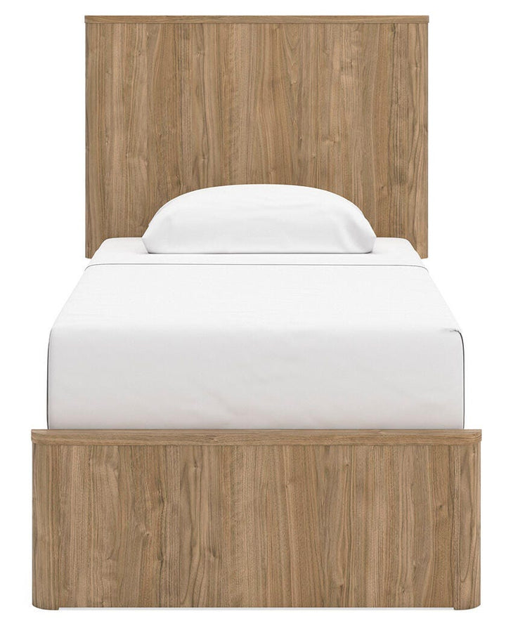 Gramburg Twin Panel Platform Bed - Warm Natural Brown (5)