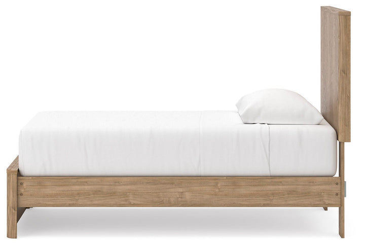 Gramburg Twin Panel Platform Bed - Warm Natural Brown (7)