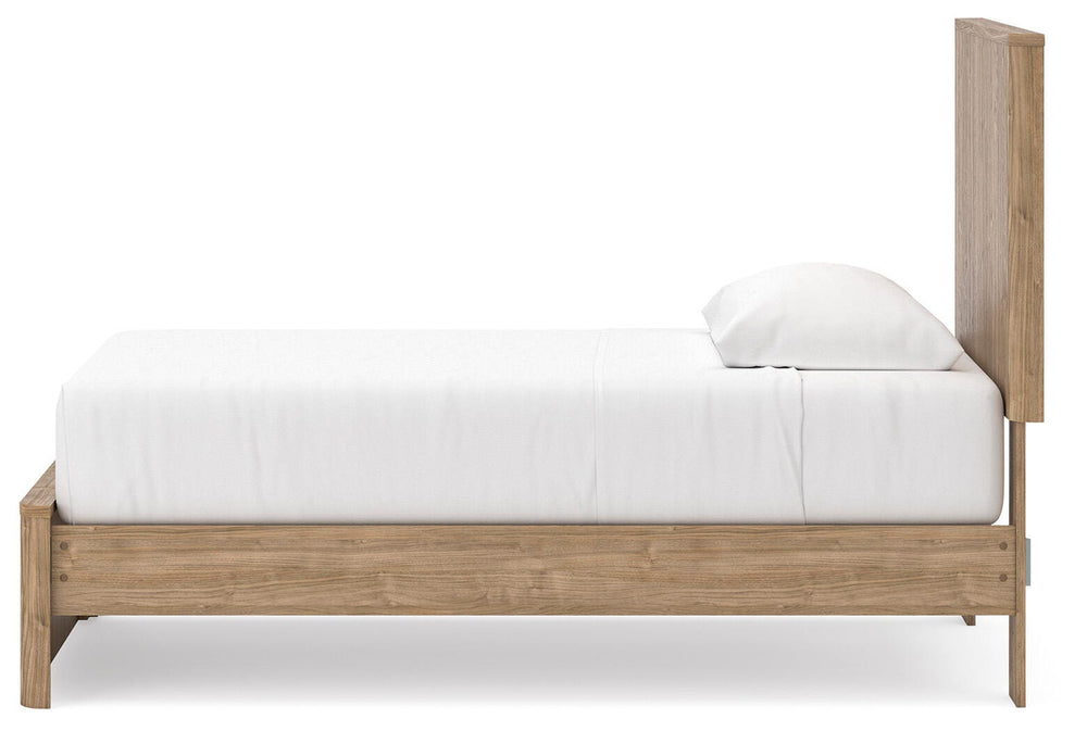 Gramburg Twin Panel Platform Bed - Warm Natural Brown (7)