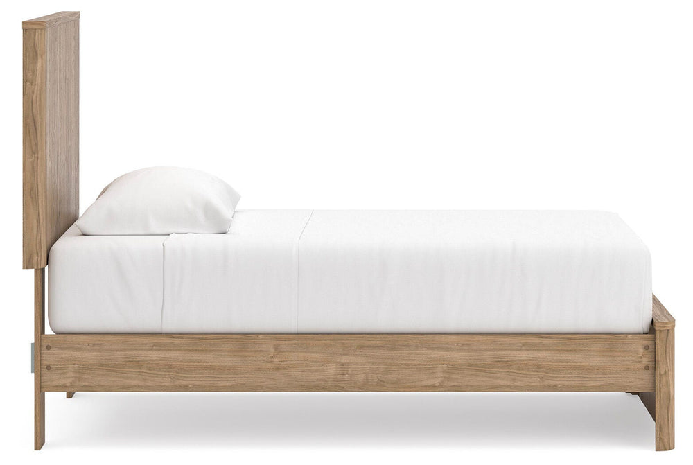 Gramburg Twin Panel Platform Bed - Warm Natural Brown (8)