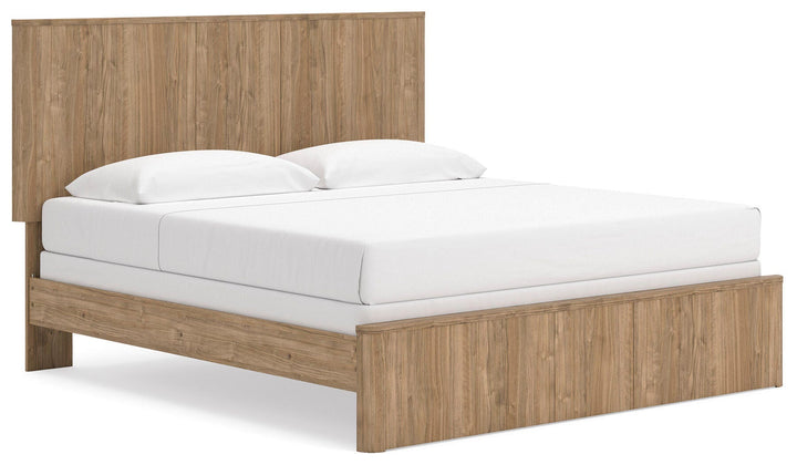 Gramburg King Panel Bed - Warm Natural Brown (1)