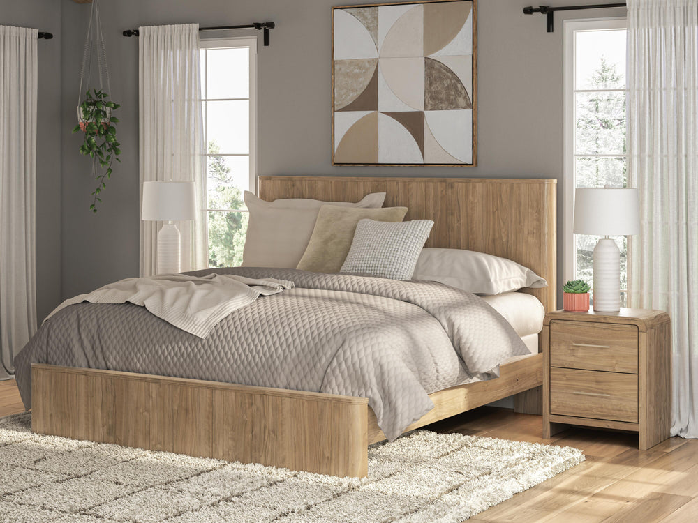 Gramburg King Panel Bed - Warm Natural Brown (2)