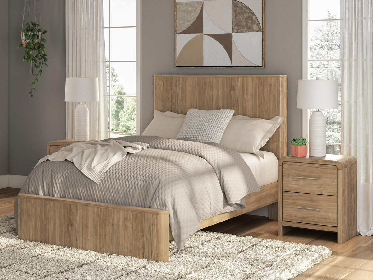 Gramburg Full Panel Platform Bed - Warm Natural Brown (2)
