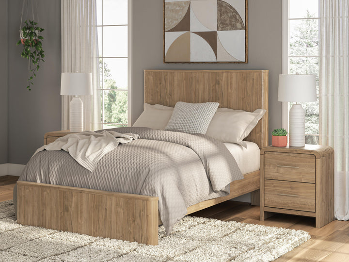 Gramburg Full Panel Platform Bed - Warm Natural Brown (2)