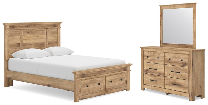 Makidern Queen Panel Storage Bed, Dresser and Mirror (1)