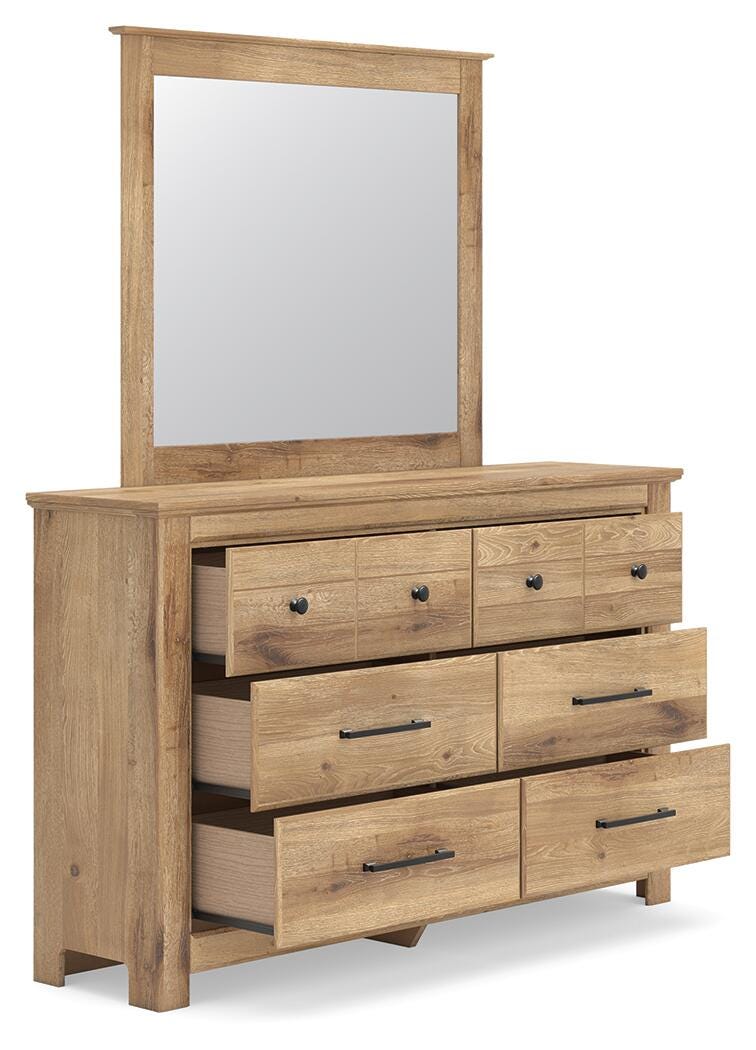 Makidern Queen Panel Storage Bed, Dresser and Mirror (4)