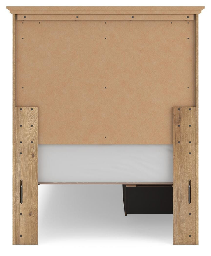 Makidern Twin Panel Storage Bed - Tan (7)