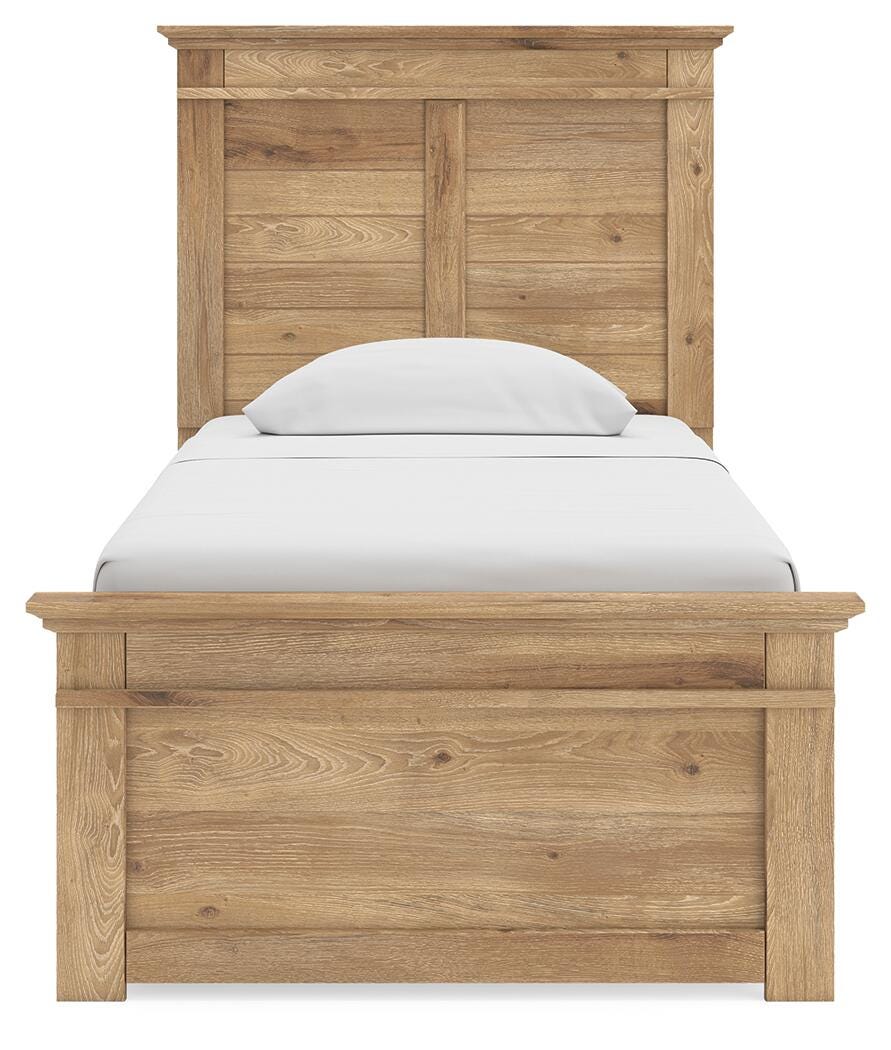Makidern Twin Panel Storage Bed - Tan (6)