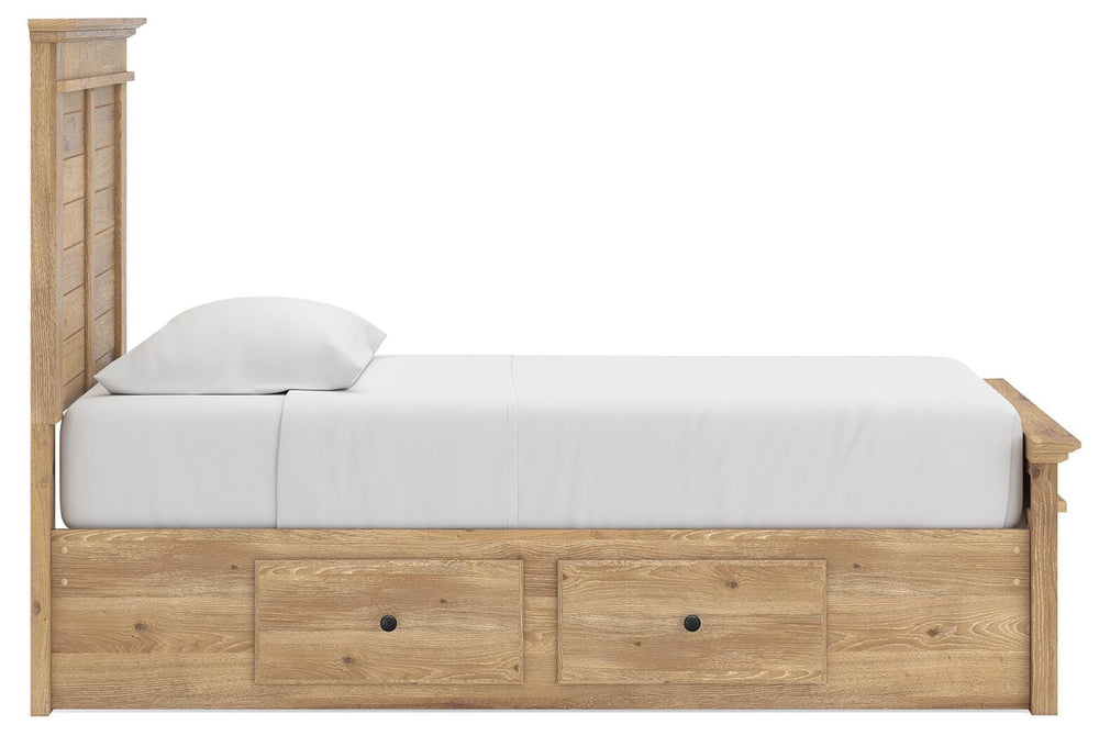 Makidern Twin Panel Storage Bed - Tan (9)