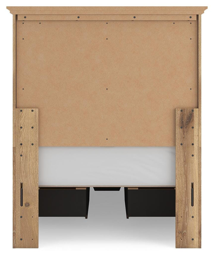 Makidern Twin Panel Storage Bed - Tan (7)