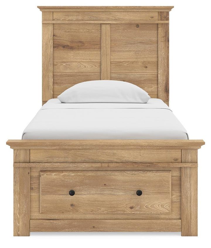 Makidern Twin Panel Storage Bed - Tan (6)