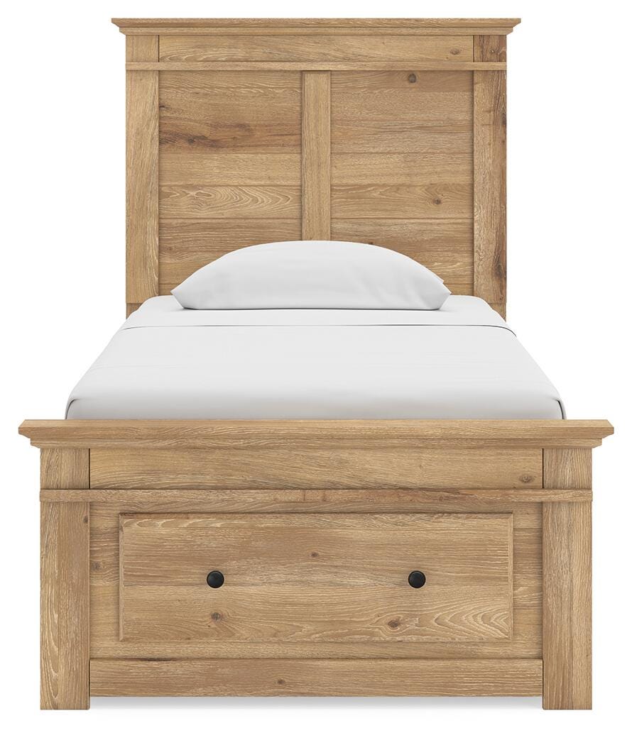 Makidern Twin Panel Storage Bed - Tan (6)