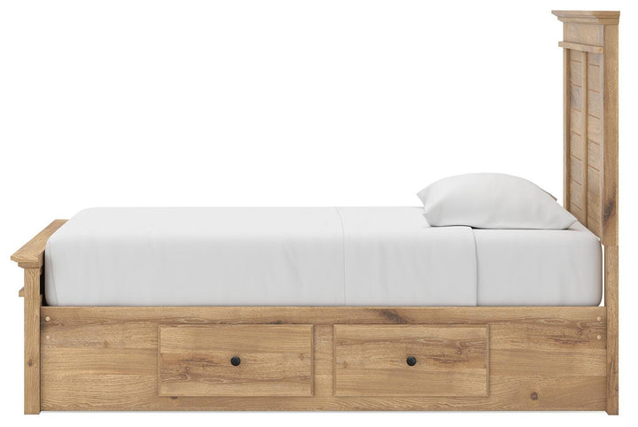 Makidern Twin Panel Storage Bed - Tan (8)
