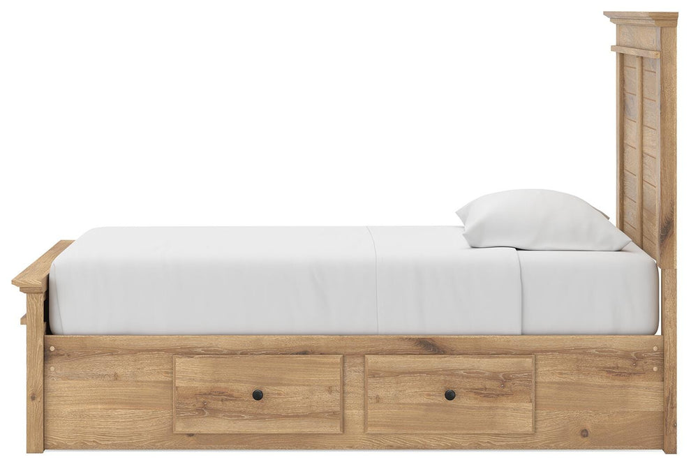 Makidern Twin Panel Storage Bed - Tan (8)