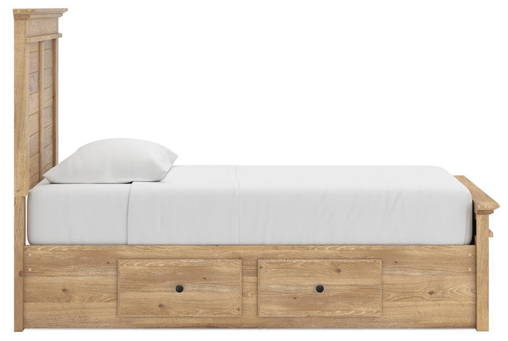 Makidern Twin Panel Storage Bed - Tan (9)
