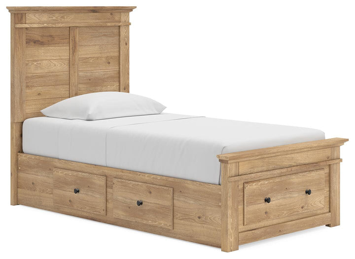 Makidern Twin Panel Storage Bed - Tan