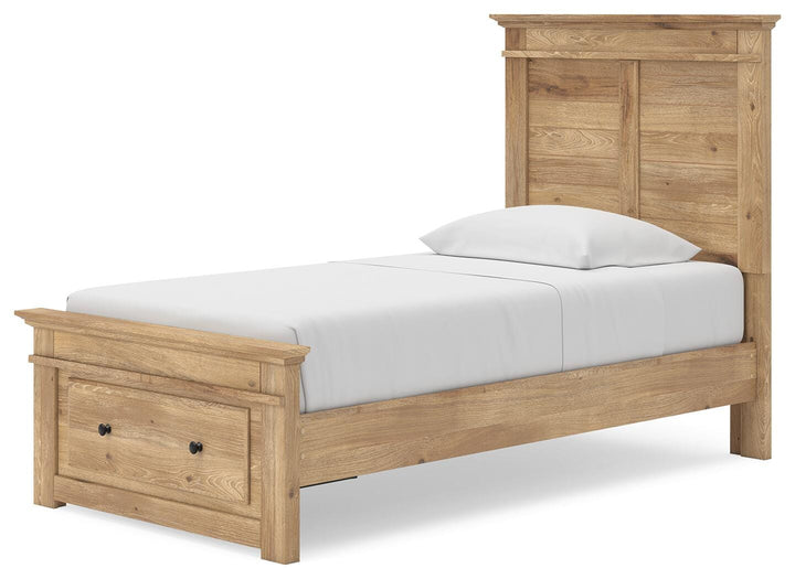 Makidern Twin Panel Storage Bed - Tan (4)