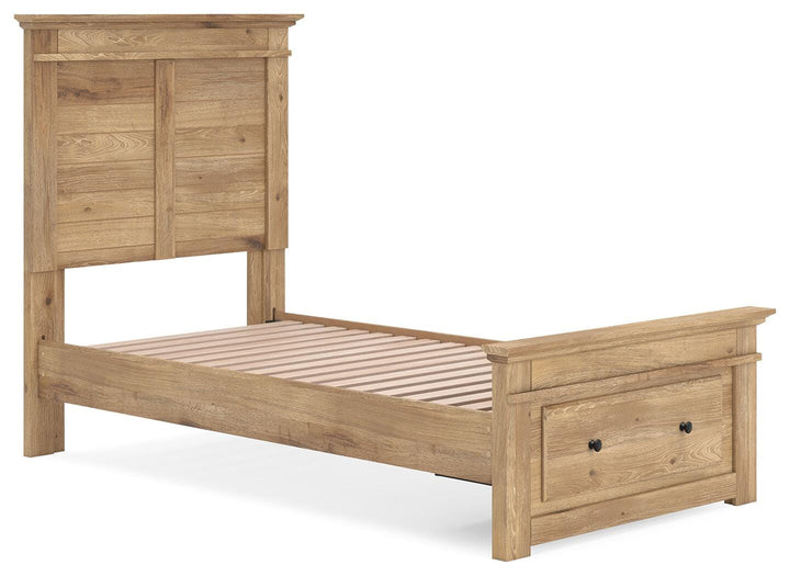 Makidern Twin Panel Storage Bed - Tan (3)