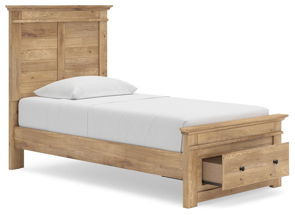 Makidern Twin Panel Storage Bed - Tan (5)