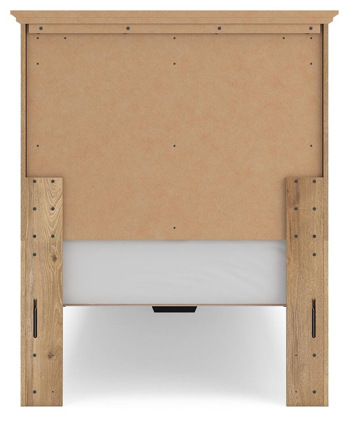 Makidern Twin Panel Storage Bed - Tan (7)