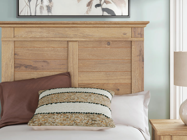 Makidern Twin Panel Storage Bed - Tan (10)