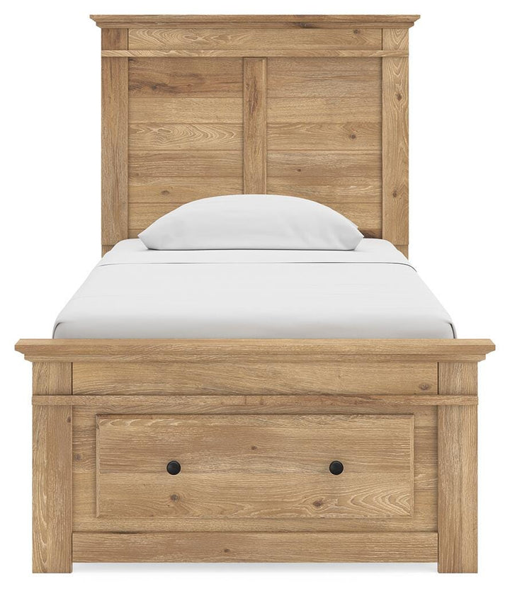 Makidern Twin Panel Storage Bed - Tan (6)