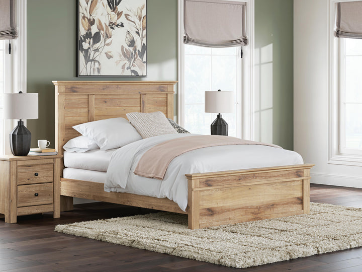 Makidern Queen Panel Bed - Tan (2)