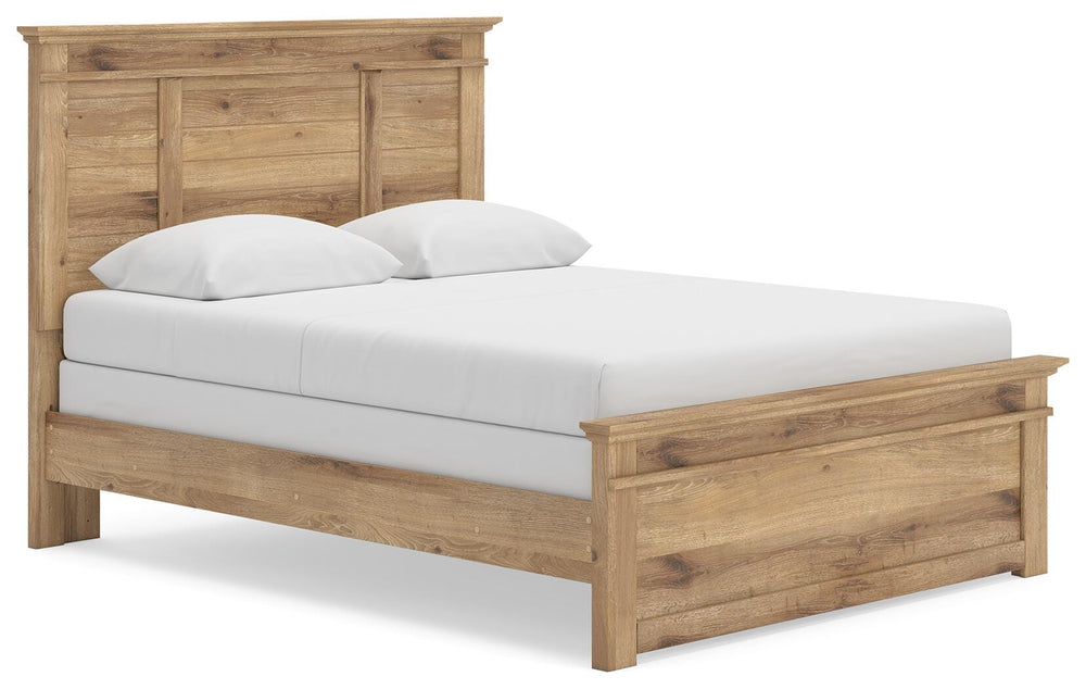 Makidern Queen Panel Bed - Tan (1)