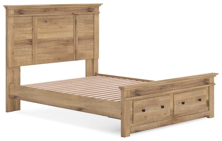 Makidern Queen Panel Storage Bed - Tan (3)