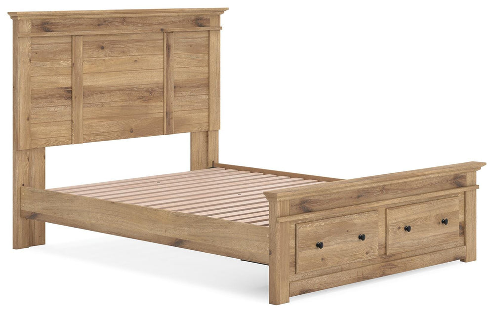 Makidern Queen Panel Storage Bed - Tan (3)