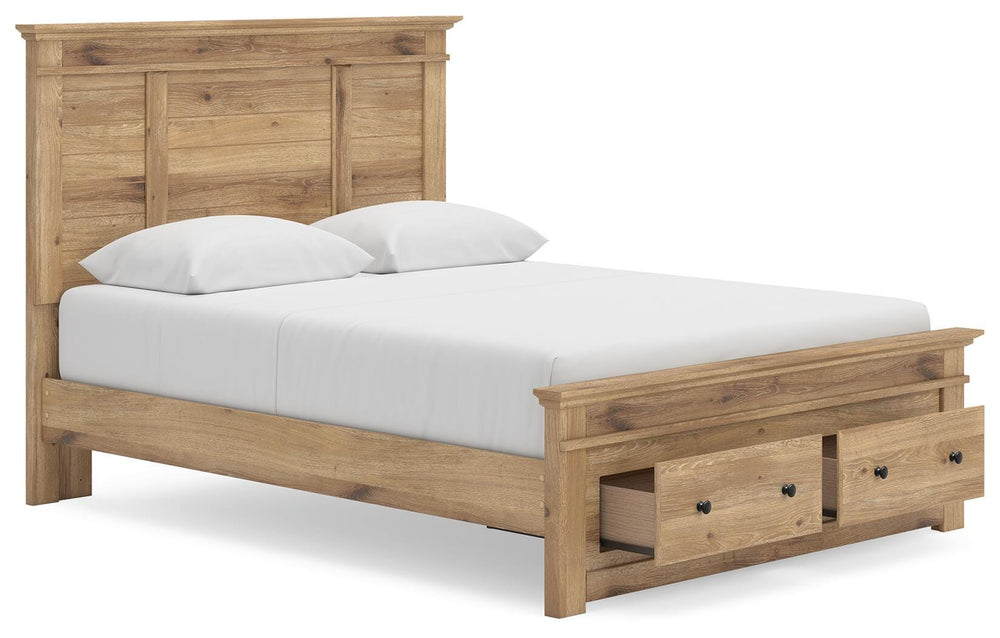 Makidern Queen Panel Storage Bed - Tan (5)