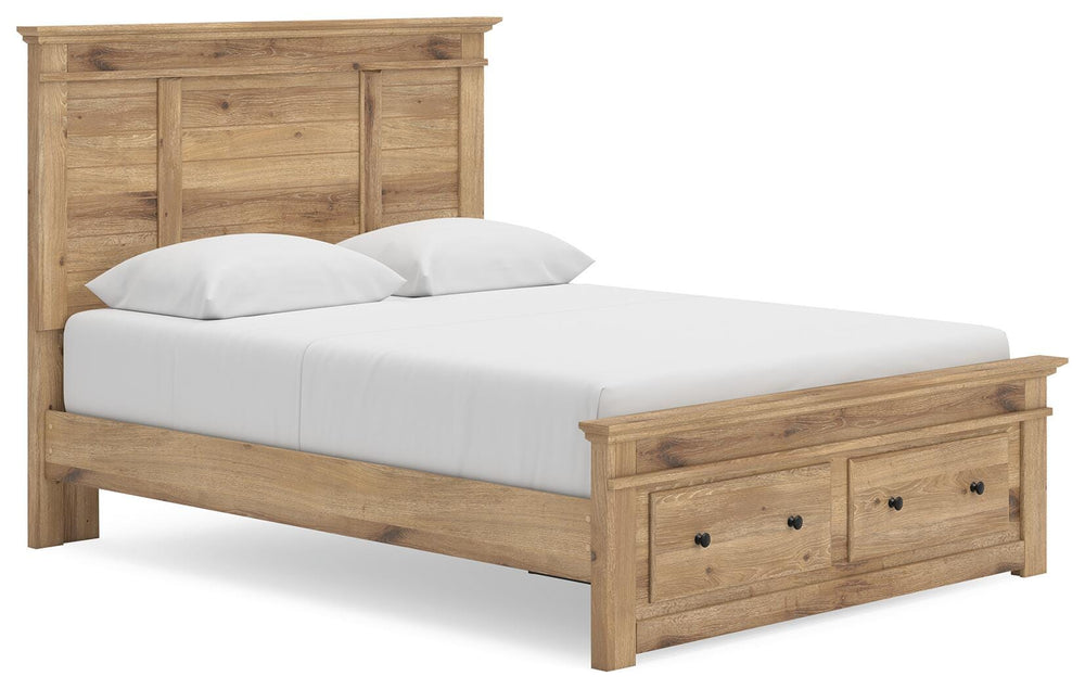 Makidern Queen Panel Storage Bed - Tan (1)