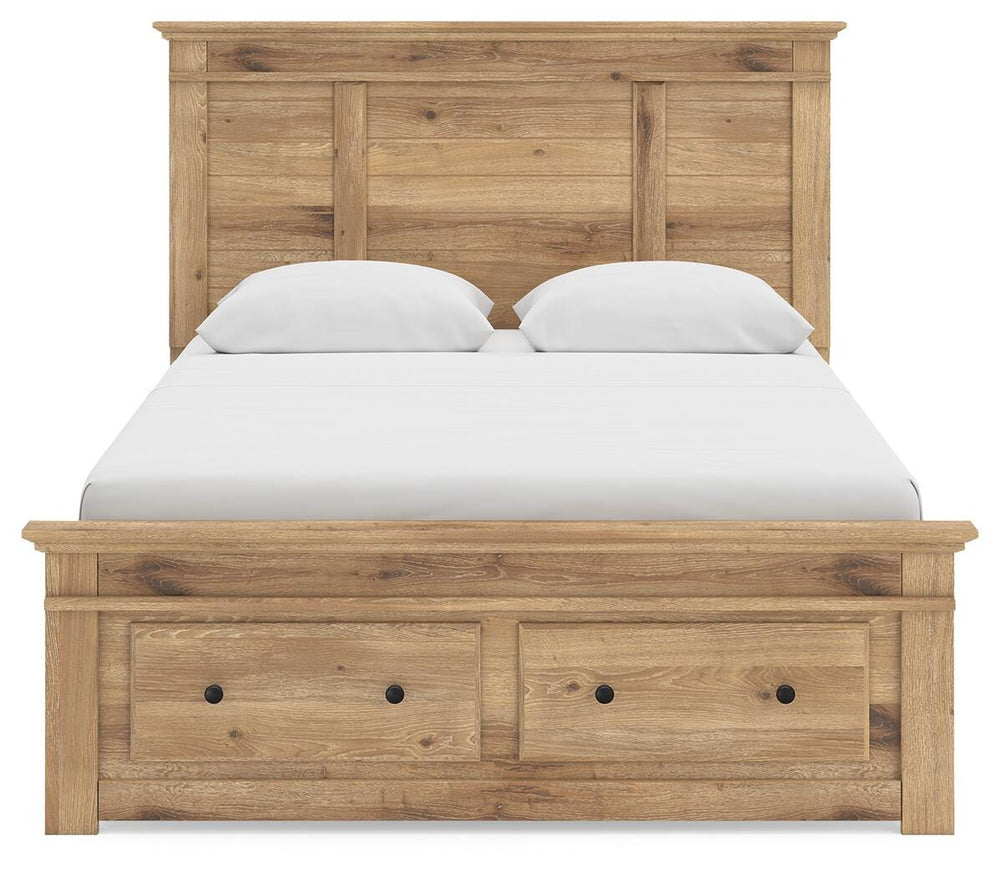 Makidern Queen Panel Storage Bed - Tan (6)