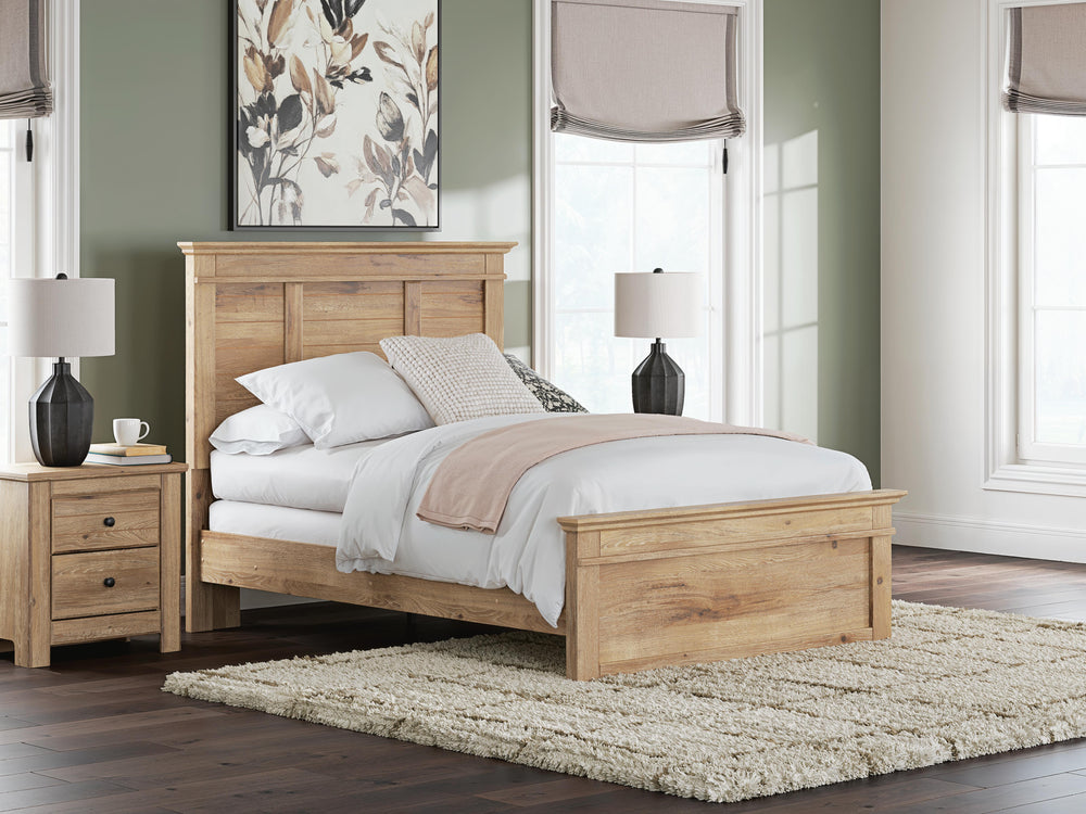 Makidern Full Panel Bed - Tan (2)