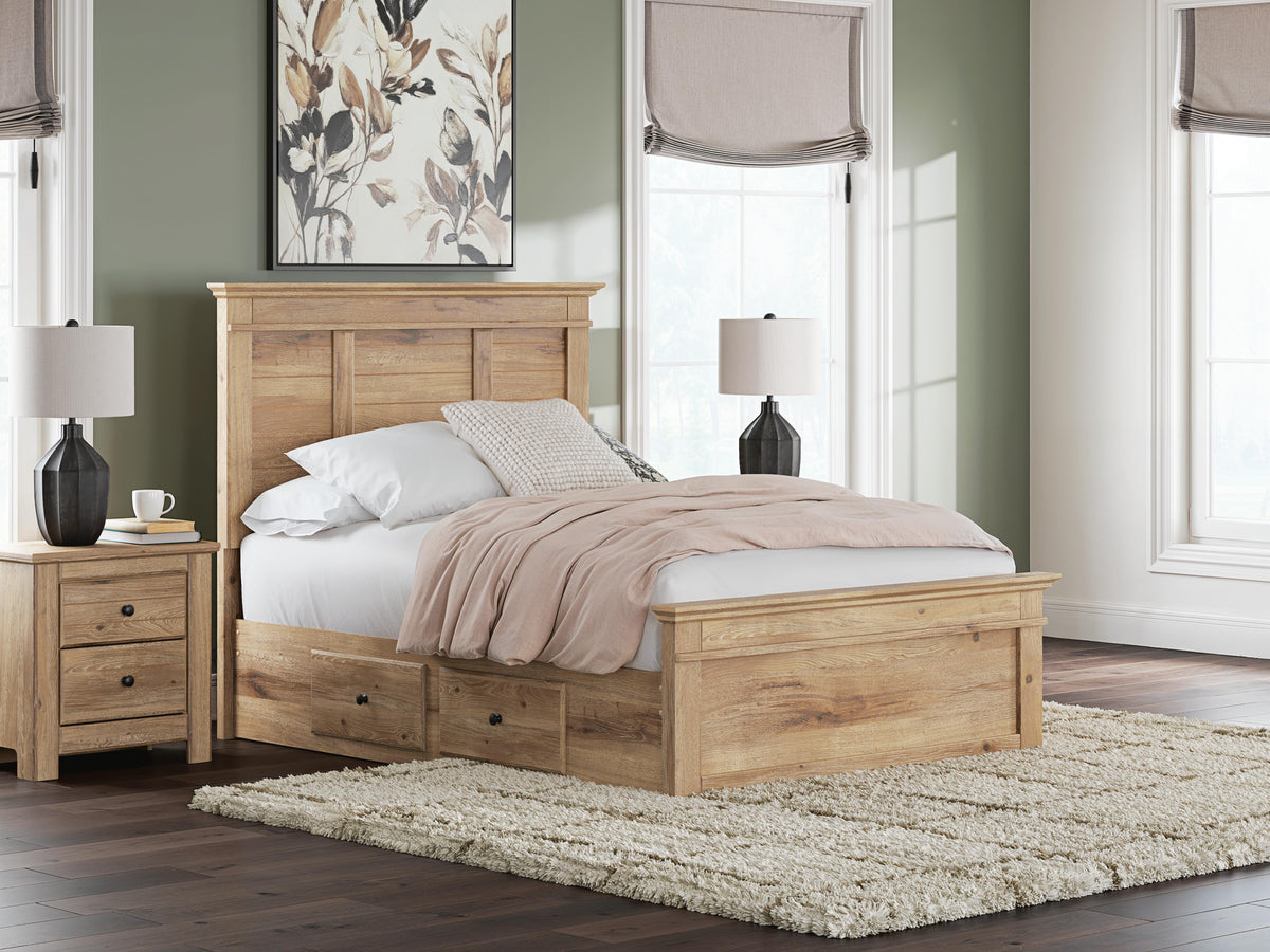 Makidern Full Panel Storage Bed - Tan (2)