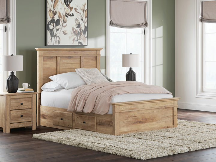 Makidern Full Panel Storage Bed - Tan (2)