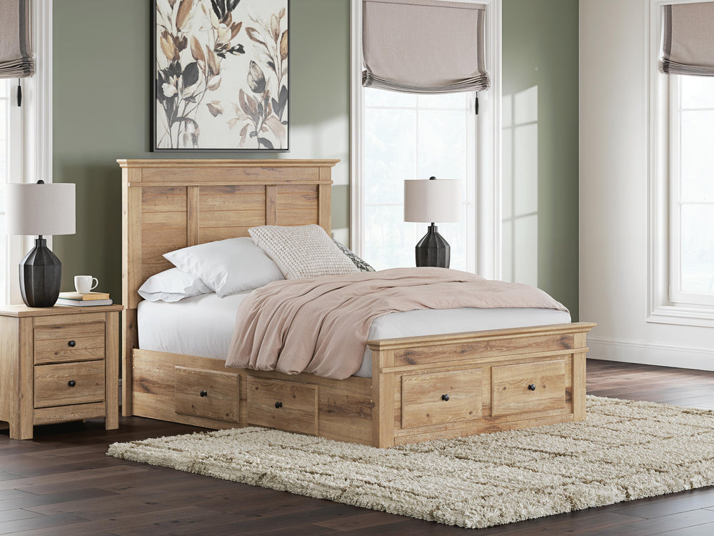 Makidern Full Panel Storage Bed - Tan (2)