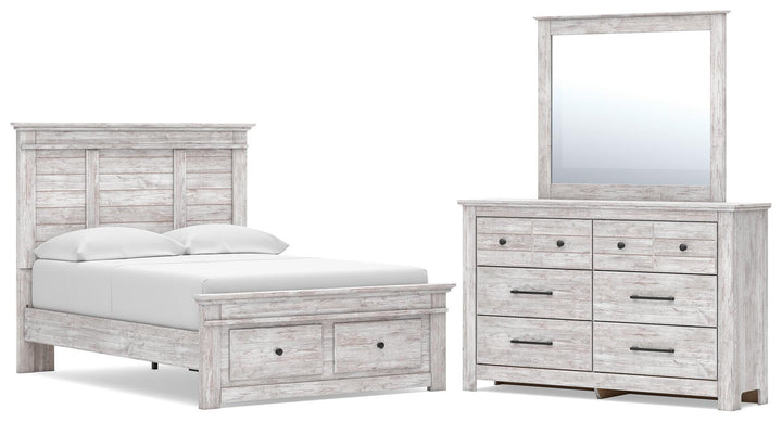 Makidern Full Panel Storage Bed, Dresser and Mirror (1)