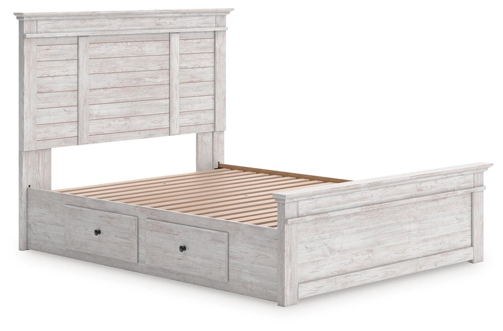 Makidern Queen Panel Storage Bed - Whitewash (3)