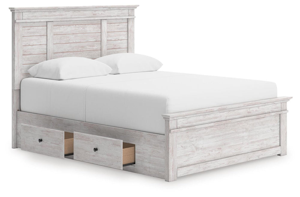 Makidern Queen Panel Storage Bed - Whitewash (4)