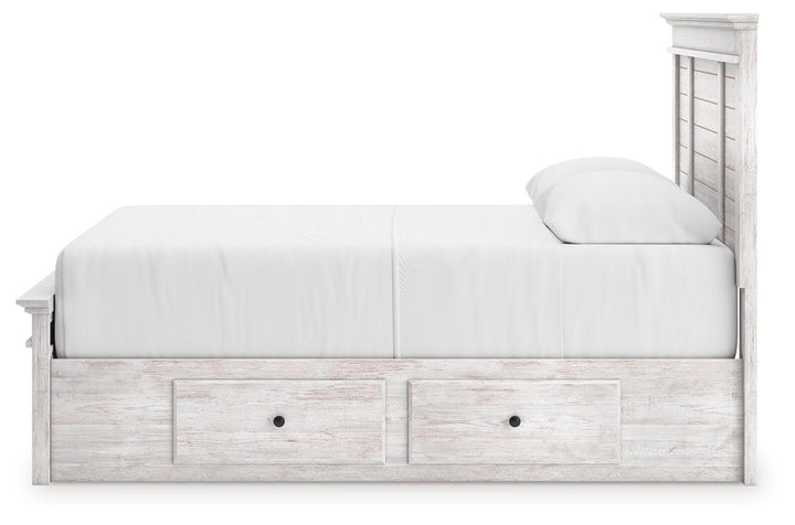 Makidern Queen Panel Storage Bed - Whitewash (7)