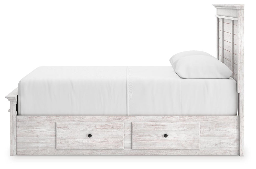 Makidern Queen Panel Storage Bed - Whitewash (7)