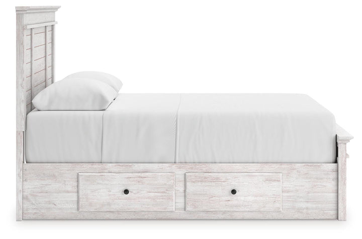 Makidern Queen Panel Storage Bed - Whitewash (8)