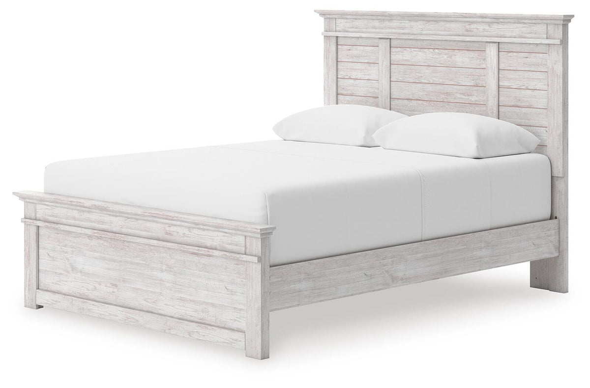 Makidern Queen Panel Storage Bed - Whitewash (2)