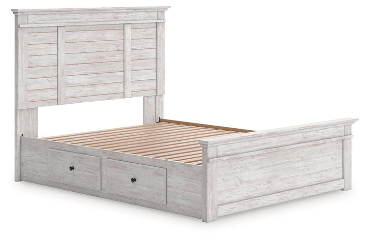 Makidern Queen Panel Storage Bed - Whitewash (3)