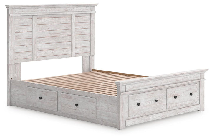Makidern Queen Panel Storage Bed - Whitewash (3)