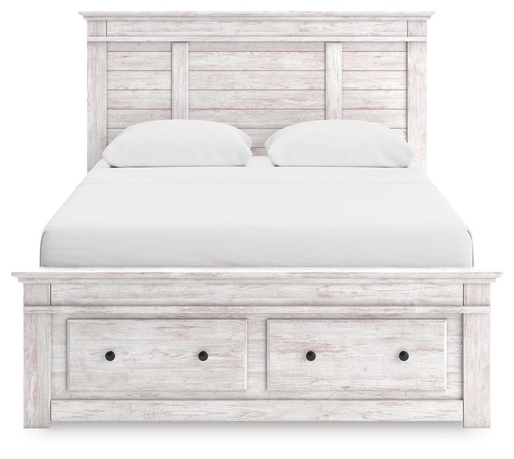 Makidern Queen Panel Storage Bed - Whitewash (6)