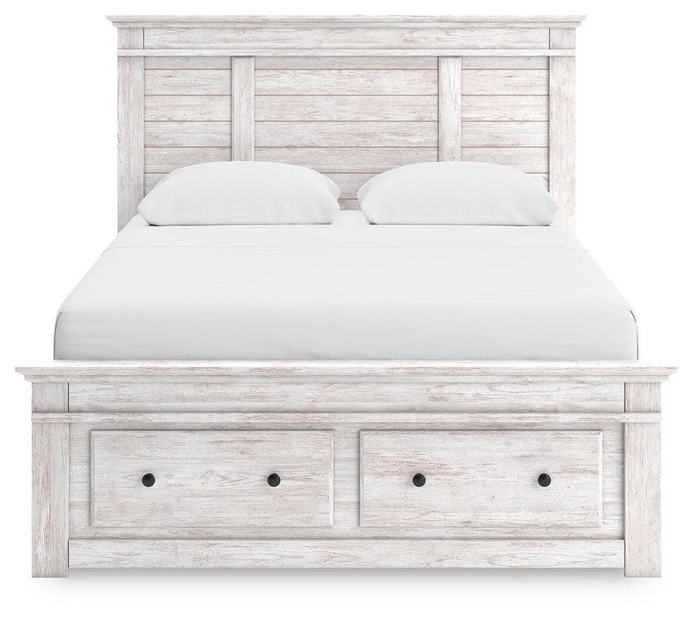 Makidern Queen Panel Storage Bed - Whitewash (6)