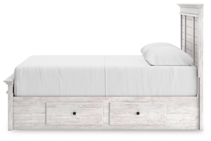 Makidern Queen Panel Storage Bed - Whitewash (7)