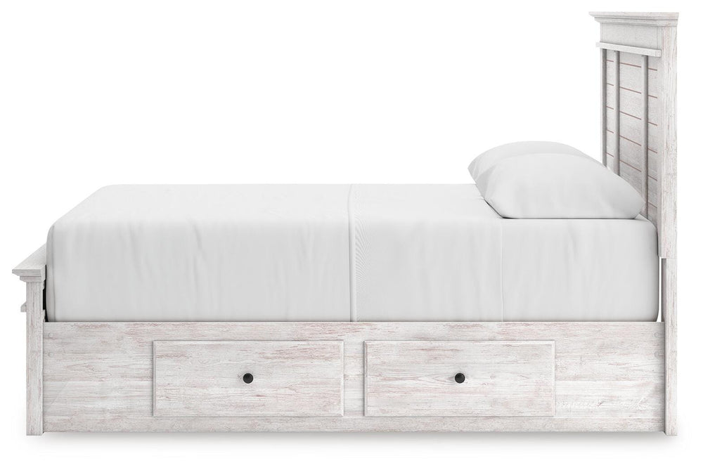 Makidern Queen Panel Storage Bed - Whitewash (7)